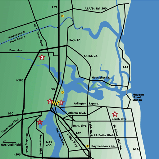 City Map of Campuses/Centers