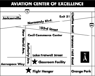 aviation center of excellence map
